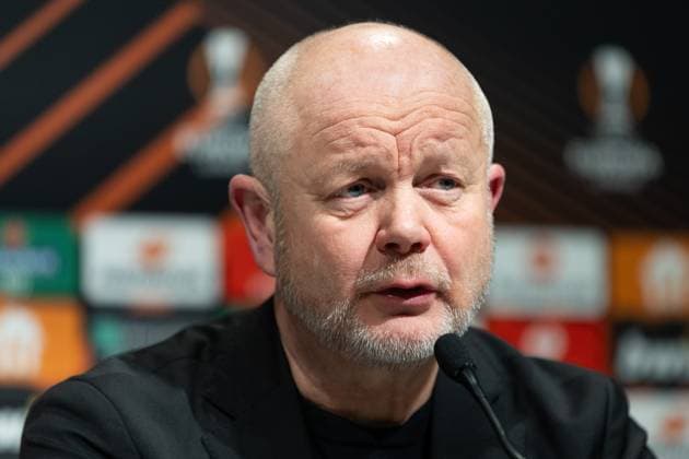 231130 Head coach Per-Mathias Hogmo of BK Häcken during the press conference, PK, Pressekonferenz after the UEFA Europa League football match between BK Häcken and Bayer Leverkusen on November 30, 2023 in Gothenburg. Photo: Michael Erichsen BILDBYRAN COP 89 MI0578 bayer leverkusen bbeng bk häcken football fotball fotboll soccer uefa europa league Copyright: MICHAELxERICHSEN BB231130MI095
