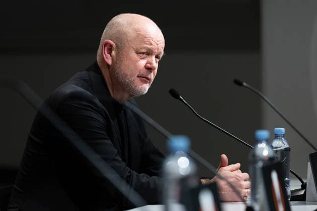 231130 Head coach Per-Mathias Hogmo of BK Häcken during the press conference, PK, Pressekonferenz after the UEFA Europa League football match between BK Häcken and Bayer Leverkusen on November 30, 2023 in Gothenburg. Photo: Michael Erichsen BILDBYRAN COP 89 MI0578 bayer leverkusen bbeng bk häcken football fotball fotboll soccer uefa europa league Copyright: MICHAELxERICHSEN BB231130MI097