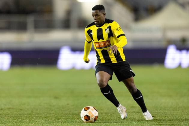 231130 Abdulrazaq Ishaq of BK Häcken during the UEFA Europa League football match between BK Häcken and Bayer Leverkusen on November 30, 2023 in Gothenburg. Photo: Michael Erichsen BILDBYRAN COP 89 MI0578 bayer leverkusen bbeng bk häcken football fotball fotboll soccer uefa europa league Copyright: MICHAELxERICHSEN BB231130MI100