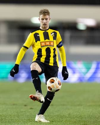 231130 Samuel Gustafson of BK Häcken during the UEFA Europa League football match between BK Häcken and Bayer Leverkusen on November 30, 2023 in Gothenburg. Photo: Michael Erichsen BILDBYRAN COP 89 MI0578 bayer leverkusen bbeng bk häcken football fotball fotboll soccer uefa europa league Copyright: MICHAELxERICHSEN BB231130MI105