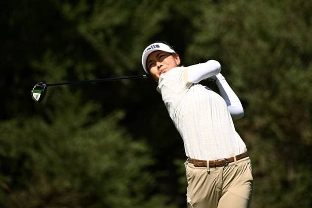 GOLF AUSTRALIAN OPEN, Jenny Shin of the USA plays a shot from the 16th tee during Round 2 of the Women?s Australian Open 2023 at the Lakes Golf Club in Sydney, Friday, December 1, 2023. ( NO ARCHIVING, EDITORIAL USE ONLY, NO USE IN BOOKS WITHOUT CONSENT SYDNEY NEW SOUTH WALES AUSTRALIA  Copyright: xDANxHIMBRECHTSx 20231201001872146349