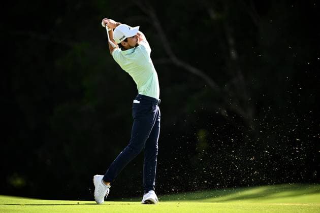 GOLF AUSTRALIAN OPEN, Joaquin Niemann of Chile plays a shot from the 14th fairway during Round 2 of the Australian Open 2023 at the Lakes Golf Club in Sydney, Friday, December 1, 2023. ( NO ARCHIVING, EDITORIAL USE ONLY, NO USE IN BOOKS WITHOUT CONSENT SYDNEY NEW SOUTH WALES AUSTRALIA  Copyright: xDANxHIMBRECHTSx 20231201001872148633