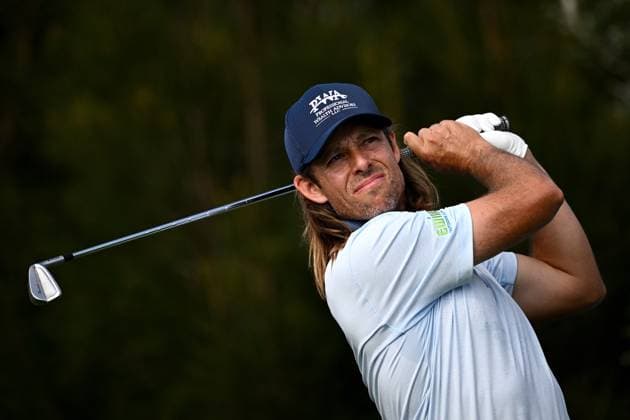 GOLF AUSTRALIAN OPEN, Aaron Baddeley of Australia plays a shot from the 13th tee during Round 2 of the Australian Open 2023 at the Lakes Golf Club in Sydney, Friday, December 1, 2023. ( NO ARCHIVING, EDITORIAL USE ONLY, NO USE IN BOOKS WITHOUT CONSENT SYDNEY NEW SOUTH WALES AUSTRALIA  Copyright: xDANxHIMBRECHTSx 20231201001872149335