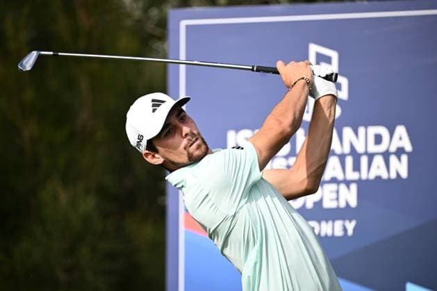 GOLF AUSTRALIAN OPEN, Joaquin Niemann of Chile plays a shot from the 13th tee during Round 2 of the Australian Open 2023 at the Australian Golf Club in Sydney, Friday, December 1, 2023. ( NO ARCHIVING, EDITORIAL USE ONLY, NO USE IN BOOKS WITHOUT CONSENT SYDNEY NEW SOUTH WALES AUSTRALIA  Copyright: xDANxHIMBRECHTSx 20231201001872154014