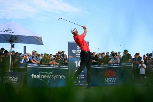 GOLF AUSTRALIAN OPEN, Adrian Meronk of Poland plays a shot from the 10th tee during Round 2 of the Australian Open 2023 at the Lakes Golf Club in Sydney, Friday, December 1, 2023. ( NO ARCHIVING, EDITORIAL USE ONLY, NO USE IN BOOKS WITHOUT CONSENT  Copyright: xDANxHIMBRECHTSx 20231201001872159535