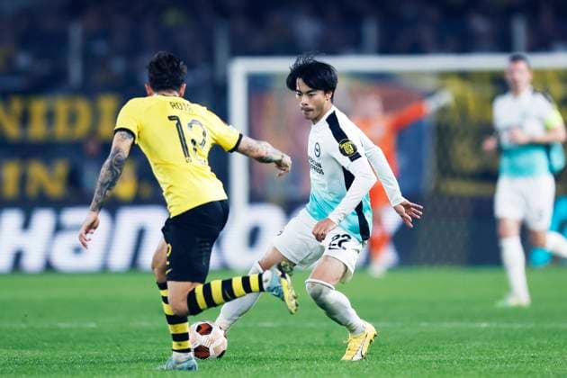 Kaoru Mitoma (Brighton), NOVEMBER 30, 2023 - Football Soccer : UEFA Europa League group B match between AEK Athens 0-1 Brighton & Hove Albion FC at the OPAP Arena, in Athens, Greece. Noxthirdxpartyxsales  (237129858)