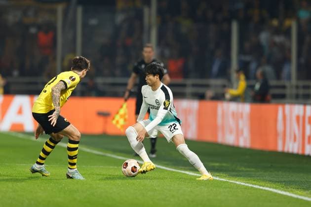 Kaoru Mitoma (BrightonHA), NOVEMBER 30, 2023 - Football Soccer : UEFA Europa League group B matchday 5 between AEK Athens 0-1 Brighton & Hove Albion FC at the AEK Arena in Athens, Greece. Noxthirdxpartyxsales  (237142309)