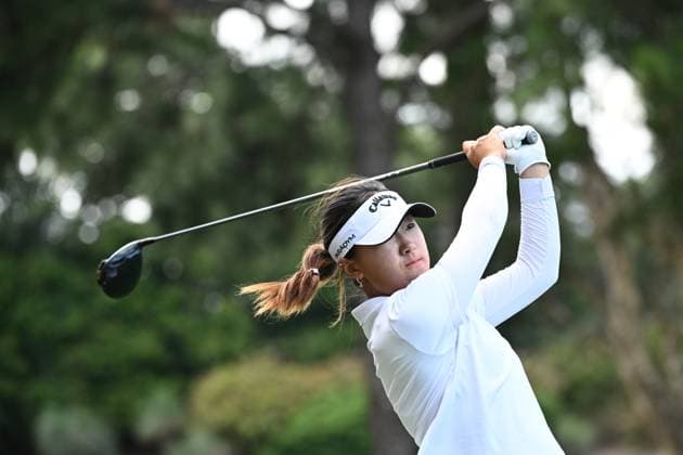 GOLF AUSTRALIAN OPEN, Rachel Lee tee?s off on the 14th during Round 2 of the Australian Open 2023 at the Australian Golf Club in Sydney, Friday, December 1, 2023. ( NO ARCHIVING, EDITORIAL USE ONLY, NO USE IN BOOKS WITHOUT CONSENT SYDNEY NEW SOUTH WALES AUSTRALIA  Copyright: xDANxHIMBRECHTSx 20231201001872228335