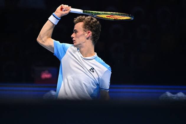 Tennis, Next Gen ATP Finals in Dschidda NextGen ATP, Tennis Herren Finals - Jeddah Luca Van Assche (FRA) during his third round match at the 2023 NextGen ATP Finals in Jeddah, Saudi Arabia, on November 30, 2023. Photo by Corinne Dubreuil ABACAPRESS.COM Jeddah Saudi Arabia  Copyright: xDubreuilxCorinne ABACAx