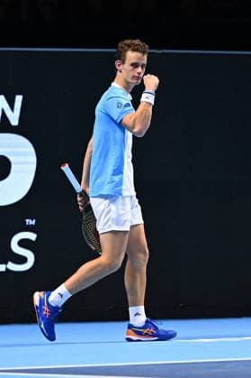 Tennis, Next Gen ATP Finals in Dschidda NextGen ATP, Tennis Herren Finals - Jeddah Luca Van Assche (FRA) during his third round match at the 2023 NextGen ATP Finals in Jeddah, Saudi Arabia, on November 30, 2023. Photo by Corinne Dubreuil ABACAPRESS.COM Jeddah Saudi Arabia  Copyright: xDubreuilxCorinne ABACAx