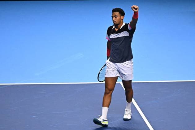 Tennis, Next Gen ATP Finals in Dschidda NextGen ATP, Tennis Herren Finals - Jeddah Arthur Fils (FRA) during his thirdround match at the 2023 NextGen ATP Finals in Jeddah, Saudi Arabia, on November 30, 2023. Photo by Corinne Dubreuil ABACAPRESS.COM Jeddah Saudi Arabia  Copyright: xDubreuilxCorinne ABACAx