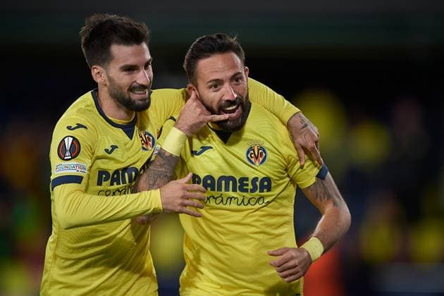 (231201) -- VILA-REAL, Dec. 1, 2023 -- Villarreal s Jose Luis Morales (R) celebrates after scoring a goal during the UEFA Europa League group F match between Villarreal CF and Panathinaikos FC in Vila-Real, Spain, Nov. 30, 2023. (Photo by Xinhua) (SP)SPAIN-VILA-REAL-UEFA EUROPA LEAGUE-VILLARREAL CF VS PANATHINAIKOS FC PabloxMorano 