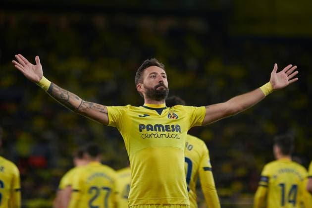 (231201) -- VILA-REAL, Dec. 1, 2023 -- Villarreal s Jose Luis Morales (front) celebrates after scoring a goal during the UEFA Europa League group F match between Villarreal CF and Panathinaikos FC in Vila-Real, Spain, Nov. 30, 2023. (Photo by Xinhua) (SP)SPAIN-VILA-REAL-UEFA EUROPA LEAGUE-VILLARREAL CF VS PANATHINAIKOS FC PabloxMorano 