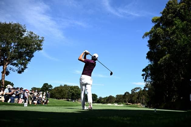 GOLF AUSTRALIAN OPEN, Min Woo Lee of Australia plays a shot from the 14th tee during Round 2 of the Australian Open 2023 at the Australian Golf Club in Sydney, Friday, December 1, 2023. ( NO ARCHIVING, EDITORIAL USE ONLY, NO USE IN BOOKS WITHOUT CONSENT SYDNEY NEW SOUTH WALES AUSTRALIA  Copyright: xDANxHIMBRECHTSx 20231201001872261450