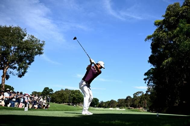GOLF AUSTRALIAN OPEN, Min Woo Lee of Australia plays a shot from the 14th tee during Round 2 of the Australian Open 2023 at the Australian Golf Club in Sydney, Friday, December 1, 2023. ( NO ARCHIVING, EDITORIAL USE ONLY, NO USE IN BOOKS WITHOUT CONSENT SYDNEY NEW SOUTH WALES AUSTRALIA  Copyright: xDANxHIMBRECHTSx 20231201001872261508