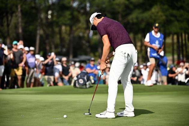 GOLF AUSTRALIAN OPEN, Min Woo Lee of Australia putts for birdie on the 18th during Round 2 of the Australian Open 2023 at the Australian Golf Club in Sydney, Friday, December 1, 2023. ( NO ARCHIVING, EDITORIAL USE ONLY, NO USE IN BOOKS WITHOUT CONSENT SYDNEY NEW SOUTH WALES AUSTRALIA  Copyright: xDANxHIMBRECHTSx 20231201001872264247