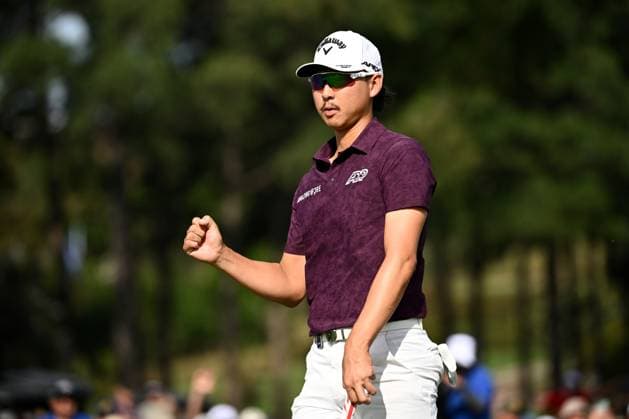 GOLF AUSTRALIAN OPEN, Min Woo Lee of Australia gestures after finishing his round during Round 2 of the Australian Open 2023 at the Australian Golf Club in Sydney, Friday, December 1, 2023. ( NO ARCHIVING, EDITORIAL USE ONLY, NO USE IN BOOKS WITHOUT CONSENT SYDNEY NEW SOUTH WALES AUSTRALIA  Copyright: xDANxHIMBRECHTSx 20231201001872264323