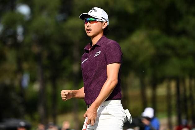 GOLF AUSTRALIAN OPEN, Min Woo Lee of Australia gestures after finishing his round during Round 2 of the Australian Open 2023 at the Australian Golf Club in Sydney, Friday, December 1, 2023. ( NO ARCHIVING, EDITORIAL USE ONLY, NO USE IN BOOKS WITHOUT CONSENT SYDNEY NEW SOUTH WALES AUSTRALIA  Copyright: xDANxHIMBRECHTSx 20231201001872264384