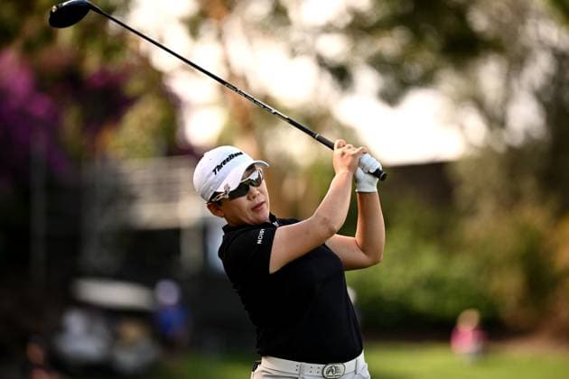 GOLF AUSTRALIAN OPEN, Jiyai Shin of South Korea plays a shot from the 14th tee during Round 2 of the Women?s Australian Open 2023 at the Australian Golf Club in Sydney, Friday, December 1, 2023. ( NO ARCHIVING, EDITORIAL USE ONLY, NO USE IN BOOKS WITHOUT CONSENT SYDNEY NEW SOUTH WALES AUSTRALIA  Copyright: xDANxHIMBRECHTSx 20231201001872265291