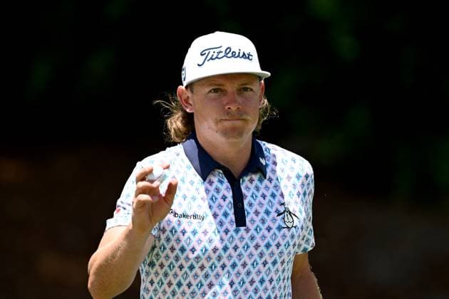 GOLF AUSTRALIAN OPEN, Cam Smith of Australia gestures after putting on the 5th hole during Round 2 of the Australian Open 2023 at the Australian Golf Club in Sydney, Friday, December 1, 2023. ( NO ARCHIVING, EDITORIAL USE ONLY, NO USE IN BOOKS WITHOUT CONSENT SYDNEY NEW SOUTH WALES AUSTRALIA  Copyright: xDANxHIMBRECHTSx 20231201001872267726