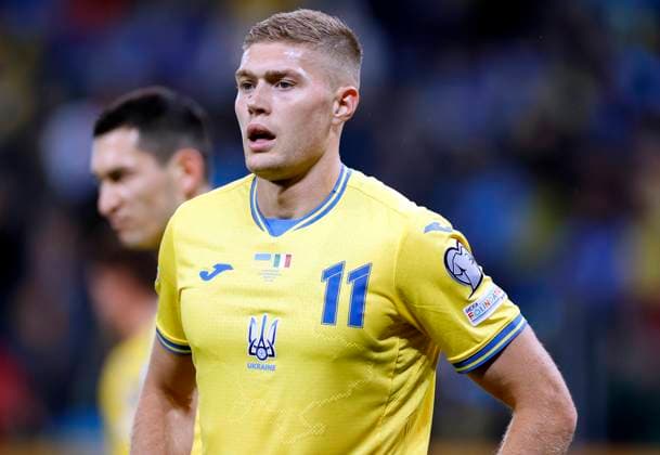 DOVBYK Artem Team Ukraine UEFA Fussball EURO2024 Qualifikation Spiel Ukraine - Italien 0 : 0 am 20.11.2023 in Leverkusen DFL REGULATIONS PROHIBIT ANY USE OF PHOTOGRAPHS as IMAGE SEQUENCES and or QUASI-VIDEO Copyright: xLacixPerenyix