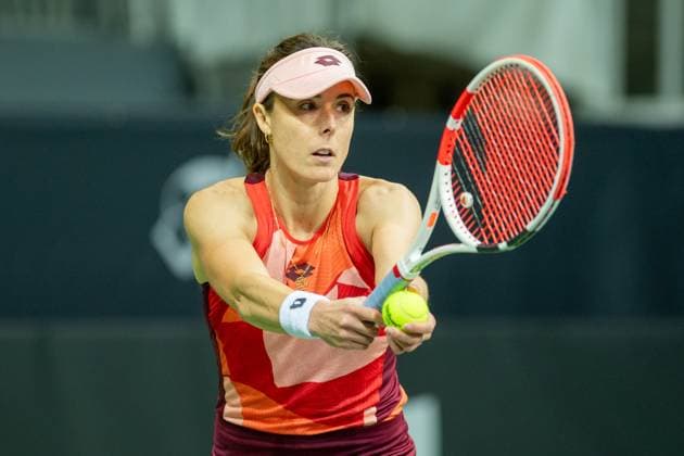 Andorra Open 2023 Alize Cornet of France is celebrating her victory in the round of 16 at the Creand Andorra Open Women s Tennis Association WTA, Tennis Damen 2023 tennis tournament at the Poliesportiu d Andorra in Andorra La Vella, Andorra, on December 1, 2023.  Copyright: xMartinxSilvaxCosentinox originalFilename:silvacosentino-alizcorn231201_np5UC.jpg