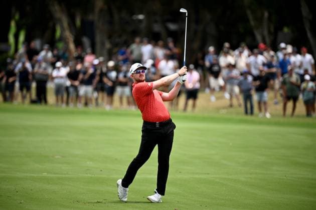 GOLF AUSTRALIAN OPEN, Connor Syme of Scotland plays a shot from the 1st fairway during Round 3 of the Australian Open 2023 at the Australian Golf Club in Sydney, Saturday, December 2, 2023. ( NO ARCHIVING, EDITORIAL USE ONLY, NO USE IN BOOKS WITHOUT CONSENT SYDNEY NEW SOUTH WALES AUSTRALIA  Copyright: xDANxHIMBRECHTSx 20231202001872583970