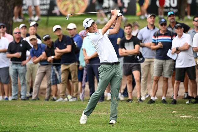 GOLF AUSTRALIAN OPEN, Rikuya Hoshino of Japan plays a shot from the 1st fairway during Round 3 of the Australian Open 2023 at the Australian Golf Club in Sydney, Saturday, December 2, 2023. ( NO ARCHIVING, EDITORIAL USE ONLY, NO USE IN BOOKS WITHOUT CONSENT SYDNEY NEW SOUTH WALES AUSTRALIA  Copyright: xDANxHIMBRECHTSx 20231202001872585003