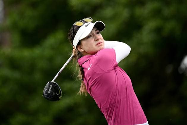 GOLF AUSTRALIAN OPEN, Gabriela Ruffels of Australia plays a shot from the 17th tee during Round 3 of the Women?s Australian Open 2023 at the Australian Golf Club in Sydney, Saturday, December 2, 2023. ( NO ARCHIVING, EDITORIAL USE ONLY, NO USE IN BOOKS WITHOUT CONSENT SYDNEY NEW SOUTH WALES AUSTRALIA  Copyright: xDANxHIMBRECHTSx 20231202001872602172
