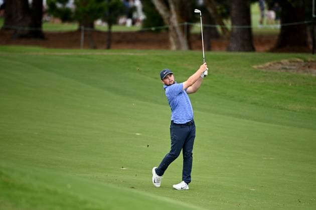 GOLF AUSTRALIAN OPEN, Alex Fitzpatrick of England plays a shot on the 17th fairway during Round 3 of the Australian Open 2023 at the Australian Golf Club in Sydney, Saturday, December 2, 2023. ( NO ARCHIVING, EDITORIAL USE ONLY, NO USE IN BOOKS WITHOUT CONSENT SYDNEY NEW SOUTH WALES AUSTRALIA  Copyright: xDANxHIMBRECHTSx 20231202001872603886