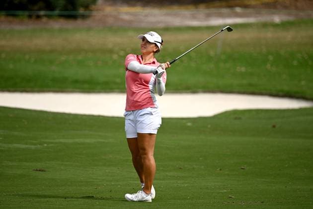 GOLF AUSTRALIAN OPEN, Stephanie Kyriacou of Australia plays a shot on the 16th fairway during Round 3 of the Women?s Australian Open 2023 at the Australian Golf Club in Sydney, Saturday, December 2, 2023. ( NO ARCHIVING, EDITORIAL USE ONLY, NO USE IN BOOKS WITHOUT CONSENT SYDNEY NEW SOUTH WALES AUSTRALIA  Copyright: xDANxHIMBRECHTSx 20231202001872604107