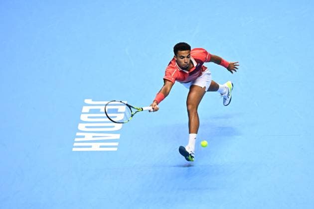 NextGen ATP, Tennis Herren Finals - Jeddah Arthur Fils (FRA) during his semi final match at the Next Gen ATP Finals in Jeddah, Saudi Arabia, on December 1, 2023. Photo by Corinne Dubreuil ABACAPRESS.COM Jeddah Saudi Arabia  Copyright: xDubreuilxCorinne ABACAx