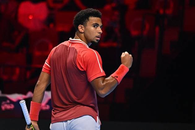 NextGen ATP, Tennis Herren Finals - Jeddah Arthur Fils (FRA) during his semi final match at the Next Gen ATP Finals in Jeddah, Saudi Arabia, on December 1, 2023. Photo by Corinne Dubreuil ABACAPRESS.COM Jeddah Saudi Arabia  Copyright: xDubreuilxCorinne ABACAx