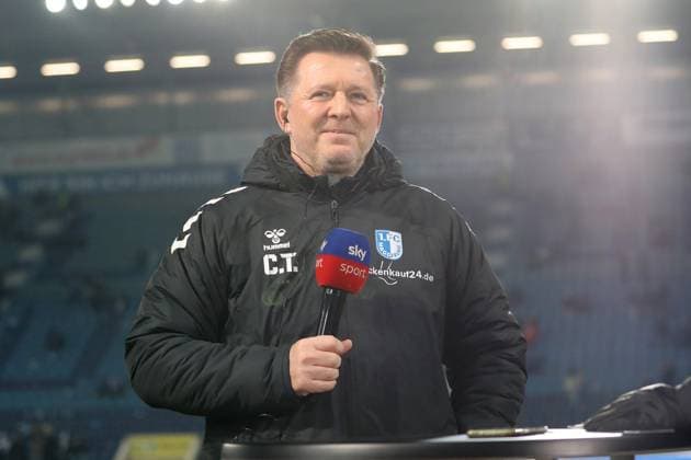 02.12.2023, xgox, Fussball 2.Bundesliga, 1.FC Magdeburg - 1.FC Kaiserslautern emspor, v.l. Trainer Coach Christian Titz (1.FC Magdeburg) (DFL DFB REGULATIONS PROHIBIT ANY USE OF PHOTOGRAPHS as IMAGE SEQUENCES and or QUASI-VIDEO) Magdeburg