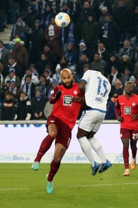 02.12.2023, xgox, Fussball 2.Bundesliga, 1.FC Magdeburg - 1.FC Kaiserslautern emspor, v.l. Terrence Boyd (1. FC Kaiserslautern) Daniel Heber (1.FC Magdeburg) Zweikampf, Aktion, action, battle for the ball (DFL DFB REGULATIONS PROHIBIT ANY USE OF PHOTOGRAPHS as IMAGE SEQUENCES and or QUASI-VIDEO) Magdeburg