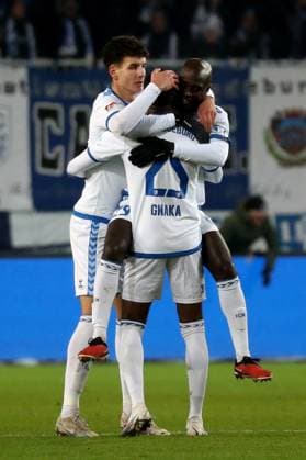 02.12.2023, xgox, Fussball 2.Bundesliga, 1.FC Magdeburg - 1.FC Kaiserslautern emspor, v.l. Torjubel nach dem Tor zum celebrating the goal celebrate 1:0 durch Luc Castaignos (1.FC Magdeburg) (DFL DFB REGULATIONS PROHIBIT ANY USE OF PHOTOGRAPHS as IMAGE SEQUENCES and or QUASI-VIDEO) Magdeburg