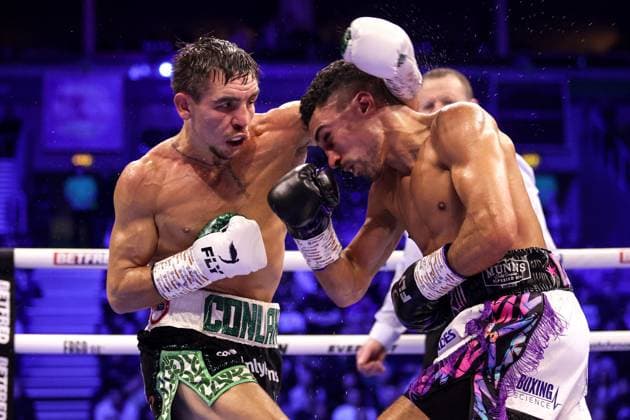 Sport Themen der Woche KW48 The Get Back: Michael Conlan vs Jordan Gill, SSE Arena, Belfast 2 12 2023 WBA International Super Featherweight Title Michael Conlan v Jordan Gill Michael Conlan and Jordan Gill Michael Conlan and Jordan Gill 2 12 2023  Copyright: x INPHO LaszloxGeczox LG_07937
