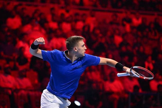 Medjedovic Wins Next Gen ATP, Tennis Herren Finals - Jeddah Hamad Medjedovic (SER) during the final at the 2023 Next Gen ATP Finals in Jeddah, SAUDI ARABIA, on December 2, 2023. Photo by Corinne Dubreuil ABACAPRESS.COM Jeddah Saudi Arabia  Copyright: xDubreuilxCorinne ABACAx