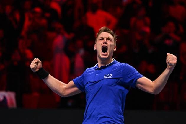 Medjedovic Wins Next Gen ATP, Tennis Herren Finals - Jeddah Hamad Medjedovic (SER) during the final at the 2023 Next Gen ATP Finals in Jeddah, SAUDI ARABIA, on December 2, 2023. Photo by Corinne Dubreuil ABACAPRESS.COM Jeddah Saudi Arabia  Copyright: xDubreuilxCorinne ABACAx