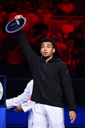 Medjedovic Wins Next Gen ATP, Tennis Herren Finals - Jeddah Arthur Fils (FRA) during the final at the 2023 Next Gen ATP Finals in Jeddah, SAUDI ARABIA, on December 2, 2023. Photo by Corinne Dubreuil ABACAPRESS.COM Jeddah Saudi Arabia  Copyright: xDubreuilxCorinne ABACAx
