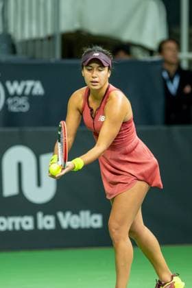 Andorra Open 2023 Heather Watson of Great Britain is in action against Erika Andreeva of Russia during the semi-finals of the Creand Andorra Open Women s Tennis Association WTA, Tennis Damen 2023 tennis tournament at the Poliesportiu d Andorra in Andorra la Vella, Andorra, on December 2, 2023. Andorra la Vella Andorra  Copyright: xMartinxSilvaxCosentinox originalFilename:silvacosentino-heatherw231202_npa8K.jpg