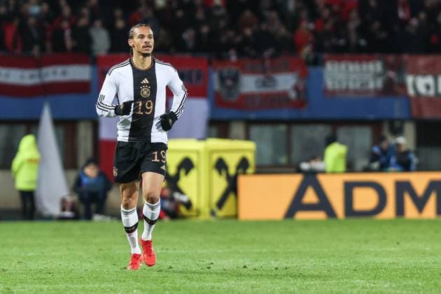 Fussball, UEFA Länderspiel Saison 2023 24 Freundschaftsspiel Österreich - Deutschland 21.11.2023, Ernst-Happel-Stadion Wien Leroy Sane (Deutschland, 19) Wien Ernst-Happel-Stadion Wien Wien Österreich
