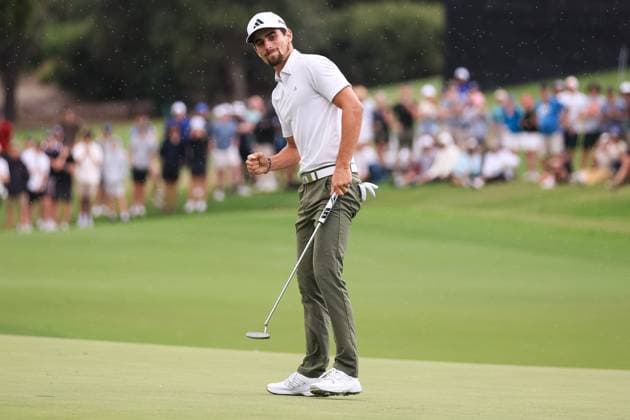 3rd December 2023; The Australian Golf Club and The Lakes Golf Club, Sydney, New South Wales, Australia; ISPS HANDA Australian Open Final Round; Joaquin Niemann reacts to winning the playoff hole to take the men s ISPS Handa Australian Open Championship  ActionPlus12582529 KevinxManning