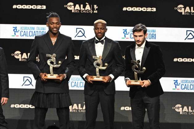 Milan, Gran gala del calcio - AIC awards ceremony In the photo: Rafael Leao, Victor Osimhen  Copyright: xManuelexMangiarottix xipa-agencyx xMangiarotti Terenghix 0371727185st