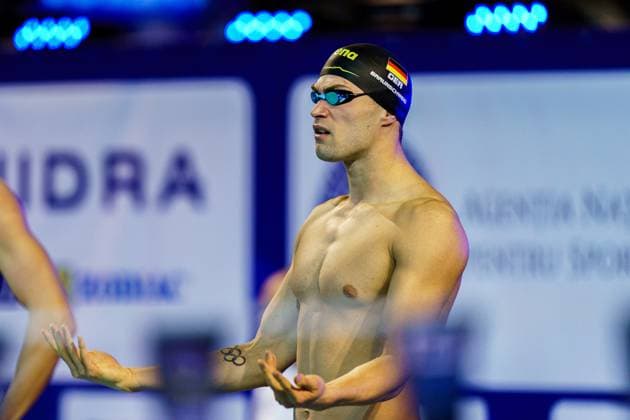Sport Themen der Woche KW49 Sport Bilder des Tages SWIMMING - LEN Short Course EC 2023 OTOPENI,ROMANIA,05.DEC.23 - SWIMMING - LEN Short Course European Swimming Championships, men 50m backstroke. Image shows Ole Braunschweig (GER).  GEPAxpictures xJohannesxFriedl