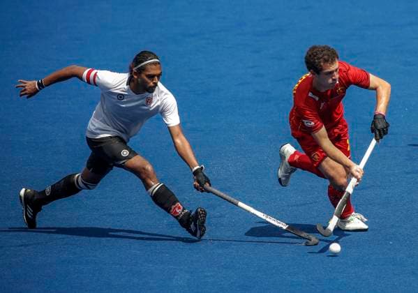 Spain Vs Canada of the FIH Hockey Men s Junior World Cup in Kuala Lumpur, Malaysia - 5 Dec, 2023 D souza Julius of Canada (L) and Barutell Xavier of Spain in action during the FIH Hockey Men s Junior World Cup Malaysia 2023 match between Spain and Canada at Bukit Jalil National Hockey Stadium. Final score; Spain 7:0 Canada. Kuala Lumpur Malaysia Copyright: xWongxFokxLoyx xSOPAxImagesx 2023125_WJH_0415 copy