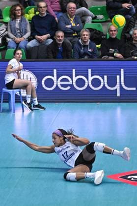 Dip of Hart Alexis (Allianz MTV Stuttgart) during Antonio Carraro Imoco Conegliano vs Allianz MTV Stuttgart, CEV Champions League Women volleyball match in Treviso, Italy, December 05 2023  Copyright: xDuilioxDellaxLibera IPAxSportx x xx IPA_42037482 IPA_Agency_IPA42037482