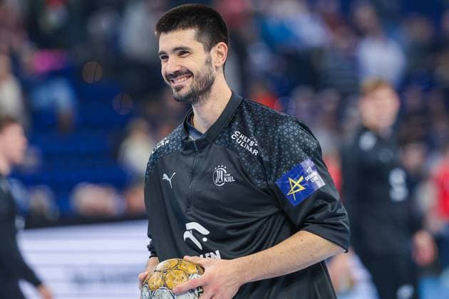 Handball I Herren I Saison 2023 2024 I EHF Champions League I THW Kiel - Kolstad Handball I 06.12.2023 Eduardo Gurbindo (28, THW Kiel) Flensburg Campushalle Schleswig-Holstein Deutschland Copyright: xLobecax xIngridxAnderson-Jensenx
