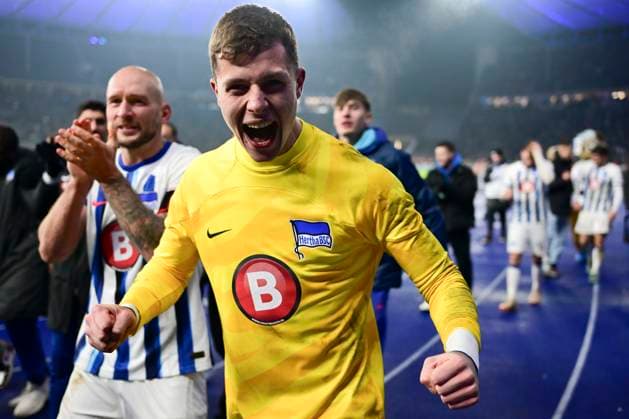 Bilder des Jahres 2023, Sport 12 Dezember Sport Themen der Woche KW49 Sport Bilder des Tages Tjark Ernst 12 (Berlin) jubelt, Hertha BSC Berlin vs. Hamburger SV, DFB-Pokal, Achtelfinale, 06.12.2023 DFB regulations prohibit any use of photographs as image sequences and or quasi-video Berlin Berlin Deutschland *** Tjark Ernst 12 Berlin jubelt, Hertha BSC Berlin vs Hamburger SV, DFB Pokal, Achtelfinale, 06 12 2023 DFB regulations prohibit any use of photographs as image sequences and or quasi video Berlin Berlin Germany Copyright: xkolbert-press MarcxNiemeyerx