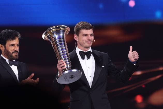 Sport Themen der Woche KW49 Sport Bilder des Tages VERSTAPPEN, FIA Formula One World Championship, WM, Weltmeisterschaft - Champion, portrait during the 2023 FIA Prize Giving Ceremony in Baky on December 8, 2023 at Baku Convention Center in Baku, Azerbaijan - FIA PRIZE GIVING 2023 - BAKU DPPI Panoramic  GRL_8005